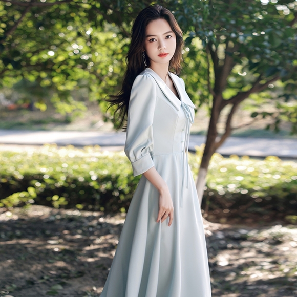 Fairy Long Sleeve Sky Blue Dress - Picture 2 of 11